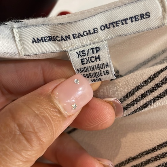 American Eagle Outfitters Black and White Striped Jumpsuit - Picture 2 of 7